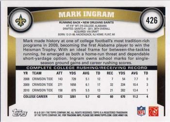 2011 Topps - Rookies #426 Mark Ingram Back