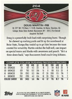 2012 Topps - Rookies #204 Doug Martin Back