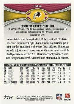 2012 Topps - Rookies #340 Robert Griffin III Back