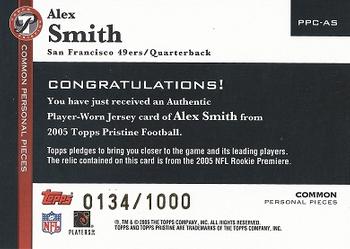 2005 Topps Pristine - Personal Pieces Common #PPC-AS Alex Smith Back