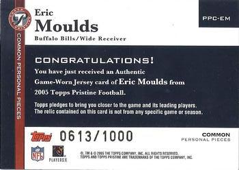 2005 Topps Pristine - Personal Pieces Common #PPC-EM Eric Moulds Back