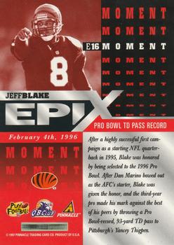 1997 Pinnacle - Epix Orange #E16 Jeff Blake Back