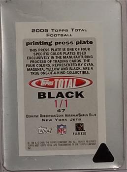 2005 Topps Total - Printing Plates Back Black #47 Dewayne Robertson / John Abraham / Shaun Ellis Back