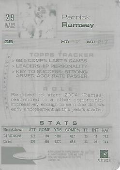 2005 Topps Total - Printing Plates Back Black #219 Patrick Ramsey Front