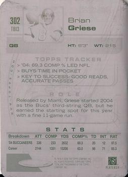2005 Topps Total - Printing Plates Back Black #302 Brian Griese Front