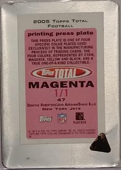 2005 Topps Total - Printing Plates Back Magenta #47 Dewayne Robertson / John Abraham / Shaun Ellis Back