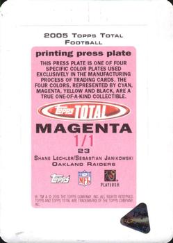 2005 Topps Total - Printing Plates Front Magenta #23 Shane Lechler / Sebastian Janikowski Back