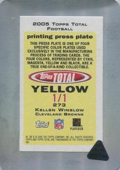 2005 Topps Total - Printing Plates Front Yellow #273 Kellen Winslow Back
