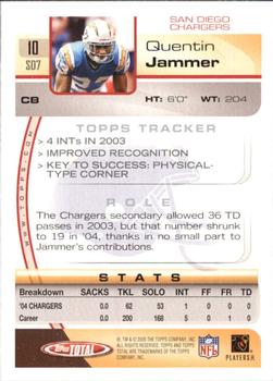 2005 Topps Total - Silver #10 Quentin Jammer Back