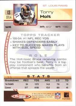 2005 Topps Total - Silver #13 Torry Holt Back