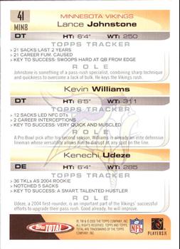 2005 Topps Total - Silver #41 Kevin Williams / Kenechi Udeze / Lance Johnstone Back