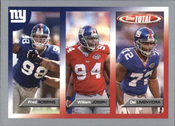 2005 Topps Total - Silver #53 Fred Robbins / Osi Umenyiora / William Joseph Front