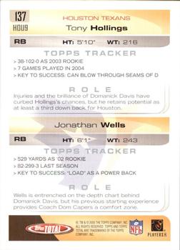 2005 Topps Total - Silver #137 Tony Hollings / Jonathan Wells Back