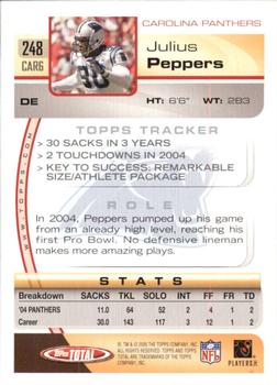 2005 Topps Total - Silver #248 Julius Peppers Back