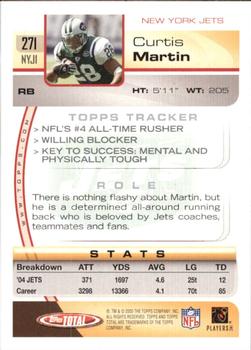 2005 Topps Total - Silver #271 Curtis Martin Back