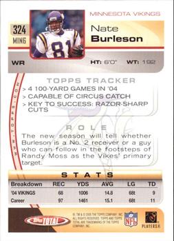 2005 Topps Total - Silver #324 Nate Burleson Back