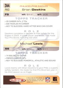 2005 Topps Total - Silver #344 Michael Lewis / Brian Dawkins Back