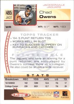 2005 Topps Total - Silver #495 Chad Owens Back