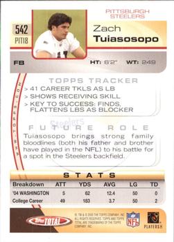 2005 Topps Total - Silver #542 Zach Tuiasosopo Back