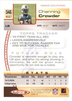 2005 Topps Total - Silver #546 Channing Crowder Back