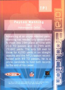 2005 Topps Total - Total Production #TP1 Peyton Manning Back