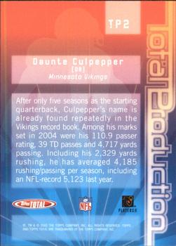 2005 Topps Total - Total Production #TP2 Daunte Culpepper Back