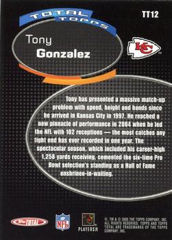 2005 Topps Total - Total Topps #TT12 Tony Gonzalez Back
