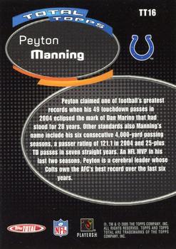 2005 Topps Total - Total Topps #TT16 Peyton Manning Back
