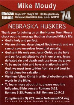 2011 Nebraska Cornhuskers FCA - Husker Tour #NNO Mike Moudy Back