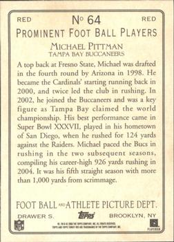 2005 Topps Turkey Red - Red #64 Michael Pittman Back