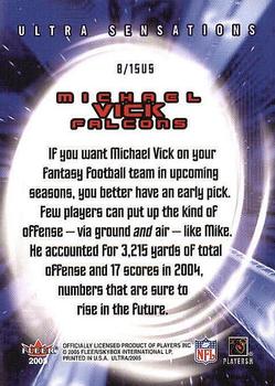2005 Ultra - Ultra Sensations #8US Michael Vick Back