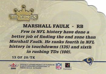 2005 Ultra - TD Kings Die Cuts #13/TK Marshall Faulk Back