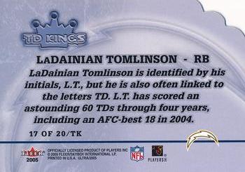 2005 Ultra - TD Kings Die Cuts #17/TK LaDainian Tomlinson Back