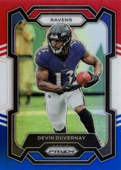 2023 Panini Prizm - Red White and Blue #23 Devin Duvernay Front