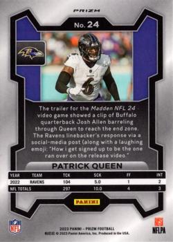 2023 Panini Prizm - Red White and Blue #24 Patrick Queen Back