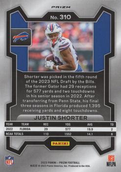 2023 Panini Prizm - Red White and Blue #310 Justin Shorter Back