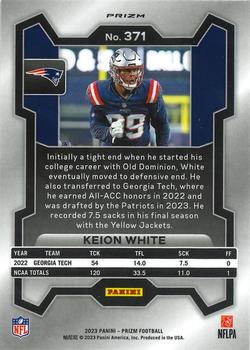 2023 Panini Prizm - Red White and Blue #371 Keion White Back