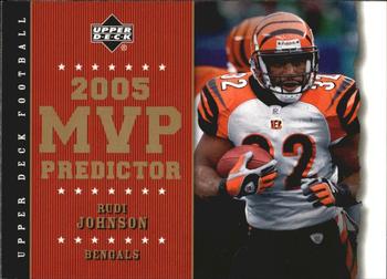 2005 Upper Deck - Predictors: MVP #MVP-14 Rudi Johnson Front