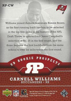 2005 Upper Deck - UD Rookie Prospects #RP-CW Carnell Williams Back