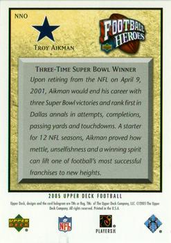 2005 Upper Deck - Football Heroes: Troy Aikman #NNO Troy Aikman Back