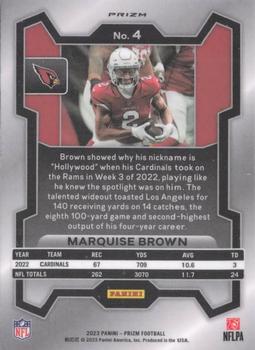 2023 Panini Prizm - Silver #4 Marquise Brown Back