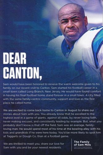 2022 Pro Football Hall of Fame Dear Canton #NNO Sam Mills Front