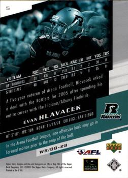 2005 Upper Deck AFL #5 Evan Hlavacek Back