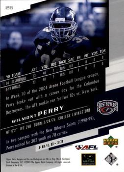 2005 Upper Deck AFL #26 Wilmont Perry Back