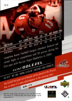 2005 Upper Deck AFL #43 Clint Dolezel Back