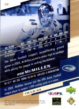 2005 Upper Deck AFL - Gold #12 Bob McMillen Back