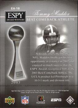 2005 Upper Deck ESPN - ESPY Award Winners #EA-18 Tommy Maddox Back