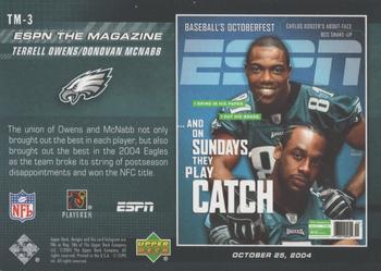 2005 Upper Deck ESPN - ESPN The Magazine Covers #TM-3 Terrell Owens / Donovan McNabb Back