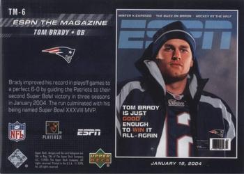 2005 Upper Deck ESPN - ESPN The Magazine Covers #TM-6 Tom Brady Back