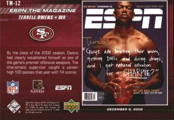 2005 Upper Deck ESPN - ESPN The Magazine Covers #TM-12 Terrell Owens Back